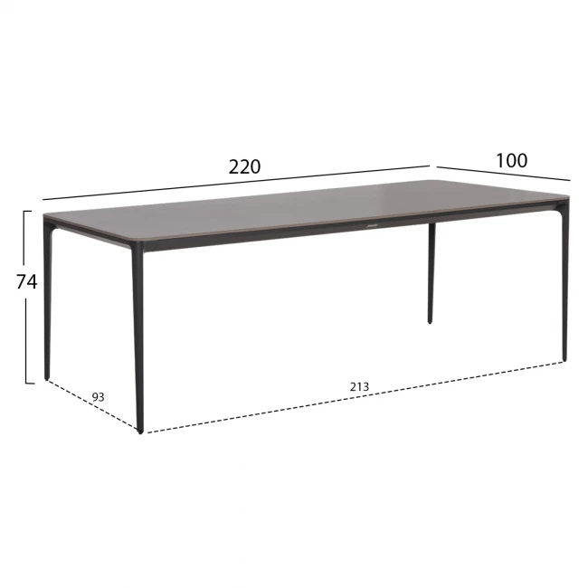 ΣΕΤ ΤΡΑΠΕΖΑΡΙΑΣ 9ΤΜΧ STAD HM10865.01 ΓΚΡΙ ΑΛΟΥΜΙΝΙΟ-SINTERED STONE TOP-OLEFIN