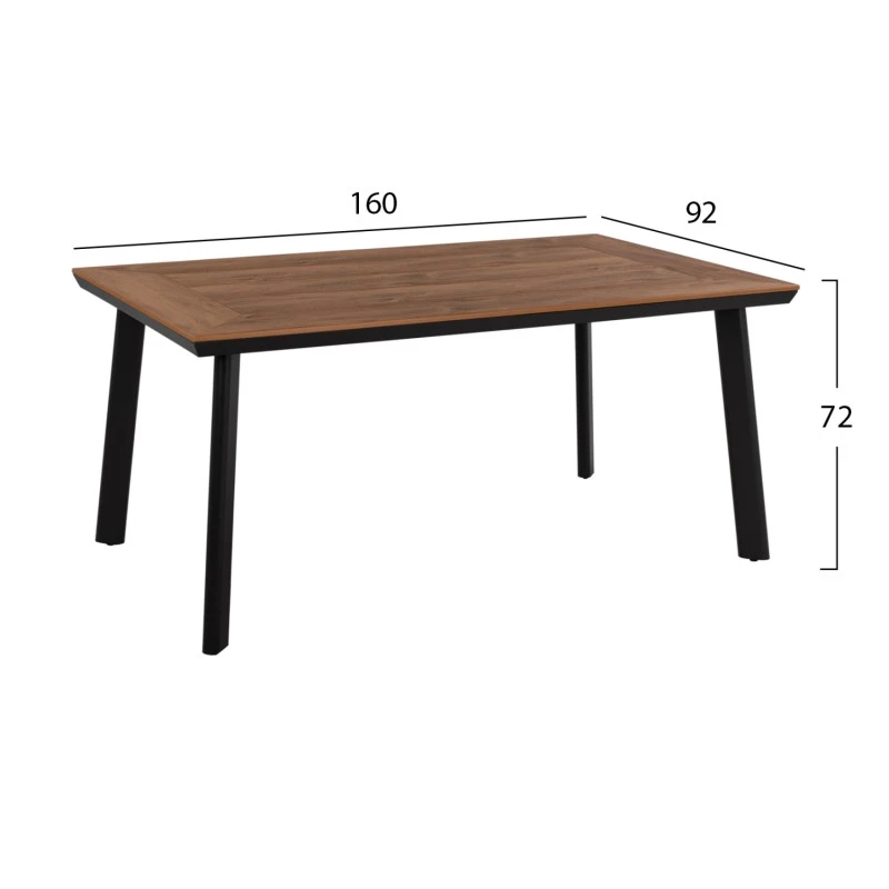 ΣΕΤ ΤΡΑΠΕΖΑΡΙΑΣ TABER HM21198 ΤΡΑΠΕΖΙ & 6 ΠΟΛΥΘΡΟΝΕΣ-ΑΛΟΥΜΙΝΙΟ & POLYWOOD-ΑΝΘΡΑΚΙ