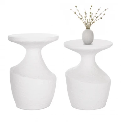 ΣΕΤ ΒΟΗΘΗΤΙΚΑ ΤΡΑΠΕΖΙΑ REBON 2ΤΜΧ HM21137.02 FIBER CEMENT ΣΕ ΛΕΥΚΟ--Φ40εκ & Φ27,5εκ