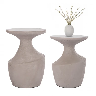 ΣΕΤ ΒΟΗΘΗΤΙΚΑ ΤΡΑΠΕΖΙΑ REBON 2ΤΜΧ HM21137.03 FIBER CEMENT ΣΕ ΓΚΡΙ--Φ40εκ & Φ27,5εκ