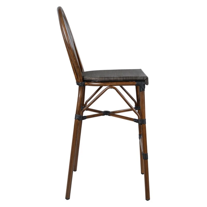 ΣΚΑΜΠΩ ΑΛΟΥΜΙΝΙΟΥ GIDEON BAMBOO LOOK ΚΑΦΕ ΜΕ TEXTLINE HM5059 47x61x115 εκ