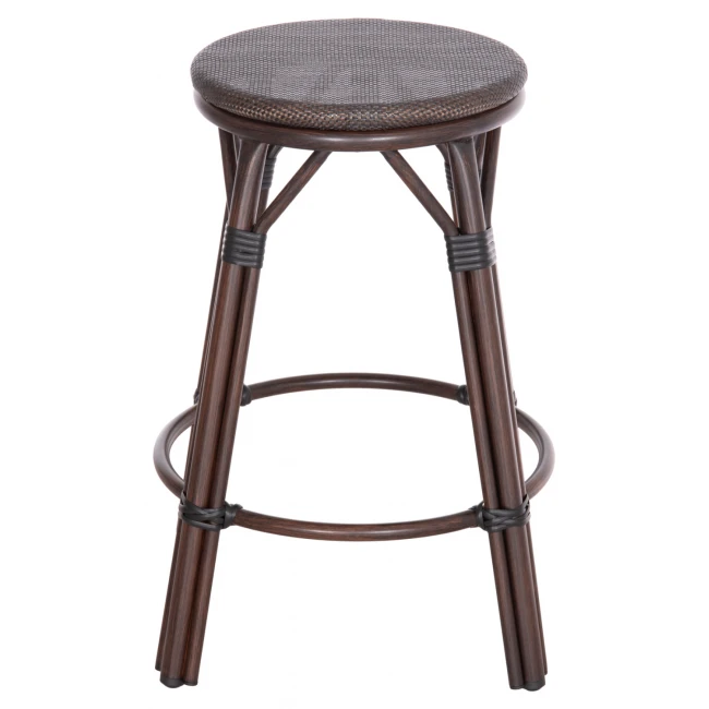 ΣΚΑΜΠΟ ΑΛΟΥΜΙΝΙΟΥ ΜΕΣ.ΥΨΟΥΣ CHINO HM6286.01 BAMBOO LOOK & TEXTILENE ΚΑΦΕ 43x43x65Υεκ