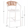 ΣΚΑΜΠΟ ΑΛΟΥΜΙΝΙΟΥ HM5892.12 ΜΕΣΑΙΟΥ ΥΨΟΥΣ RATTAN & TEXTLINE ΛΕΥΚΟ ΜΠΕΖ 55x56,5x99Y