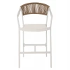 ΣΚΑΜΠΟ ΑΛΟΥΜΙΝΙΟΥ ΛΕΥΚΟ HM5892.32 ΜΕΣ. ΥΨΟΥΣ-ΜE RATTAN & TΕΧΤLINE 57x57x99,5Yεκ.