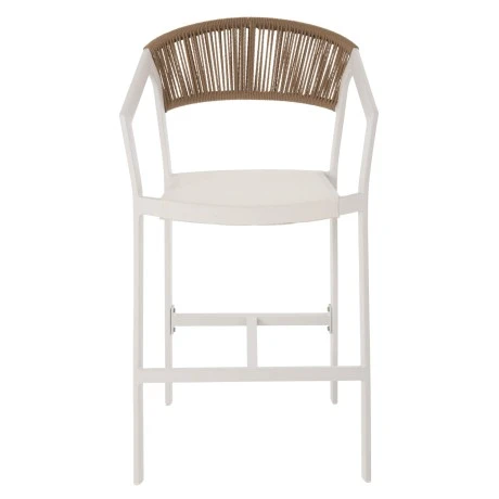 ΣΚΑΜΠΟ ΑΛΟΥΜΙΝΙΟΥ MIRI ΛΕΥΚΟ HM5892.32 ΜΕΣ. ΥΨΟΥΣ-ΜE RATTAN & TΕΧΤLINE 57x57x99,5Yεκ.
