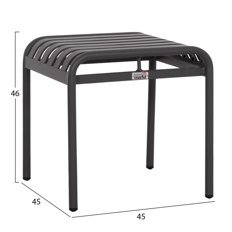ΣΚΑΜΠΟ ΑΛΟΥΜΙΝΙΟΥ RACHEL HM6340.01 ΓΚΡΙ 45x45x46Υεκ.
