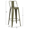 ΣΚΑΜΠΟ BAR ME ΠΛΑΤΗ ΜΕΤΑΛΛΙΚΟ MELITA-PRO HM8643.43 DARK OLIVE GREEN 42x42x100Υεκ.