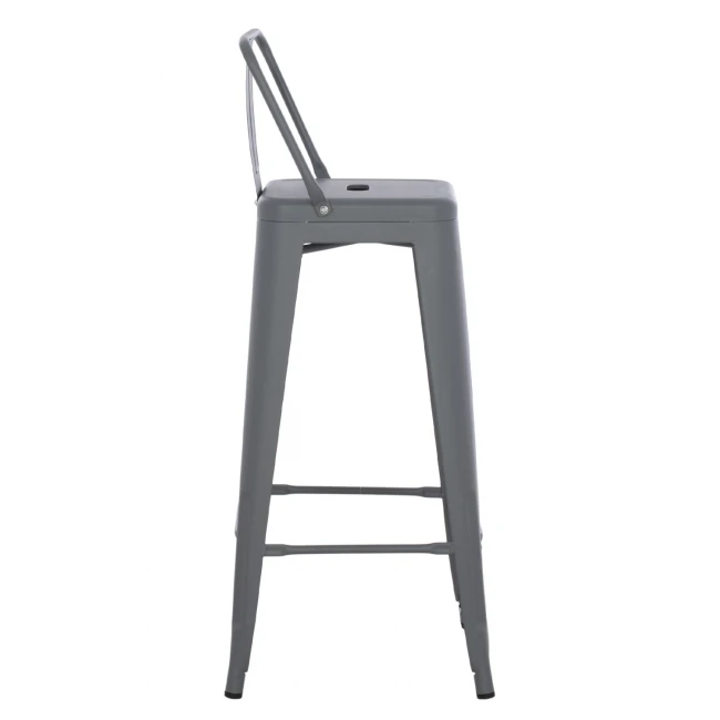 ΣΚΑΜΠΟ BAR ME ΠΛΑΤΗ ΜΕΤΑΛΛΙΚΟ MELITA-PRO HM8643.50 ΓΚΡΙ 42x42x100Υεκ.