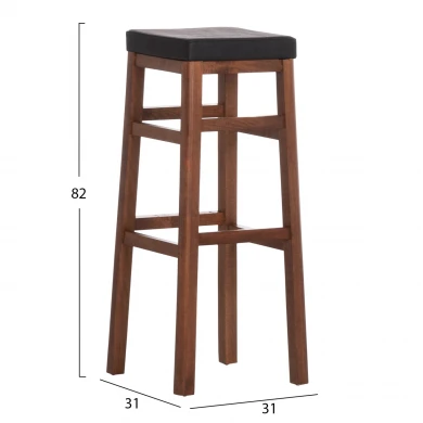 ΣΚΑΜΠO ΚΑΦΕΝΕΙΟΥ ΚΑΦΕ ΜΕ PU ΜΑΥΡΟ ΤΕΤΡΑΓΩΝΟ HM8069 30x34x82Υ εκ.