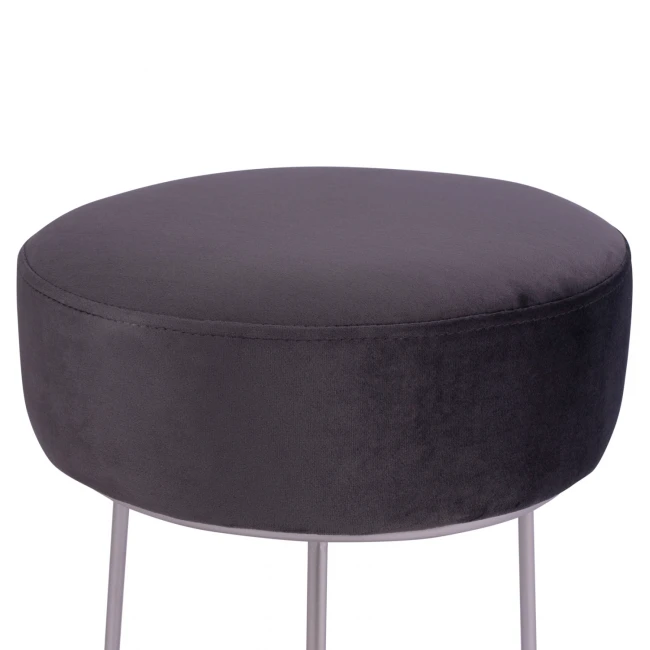 ΣΚΑΜΠΟ KARLO ΓΚΡΙ ΒΕΛΟΥΔΟ ΜΕ ΑΣΗΜΙ ΒΑΣΗ HM8411.01 Φ36x38Υ εκ.