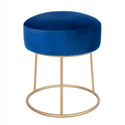 ΣΚΑΜΠΟ KARLO HM8411.08 ΜΠΛΕ ΒΕΛΟΥΔΟ ΜΕ ΧΡΥΣΗ ΒΑΣΗ Φ36x38Υ εκ.