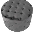 ΣΚΑΜΠΟ KASSIE  ΓΚΡΙ ΒΕΛΟΥΔΟ ΤΥΠΟΥ CHESTERFIELD HM8406.01 Φ60x43Υ εκ.