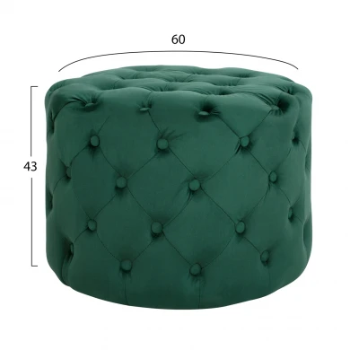 ΣΚΑΜΠΟ KASSIE ΚΥΠΑΡΙΣΣΙ ΒΕΛΟΥΔΟ ΤΥΠΟΥ CHESTERFIELD HM8406.03 Φ60x43Υ εκ.
