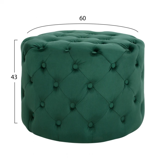 ΣΚΑΜΠΟ KASSIE ΚΥΠΑΡΙΣΣΙ ΒΕΛΟΥΔΟ ΤΥΠΟΥ CHESTERFIELD HM8406.03 Φ60x43Υ εκ.