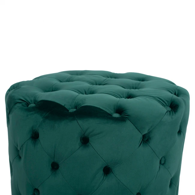 ΣΚΑΜΠΟ KASSIE ΚΥΠΑΡΙΣΣΙ ΒΕΛΟΥΔΟ ΤΥΠΟΥ CHESTERFIELD HM8406.03 Φ60x43Υ εκ.