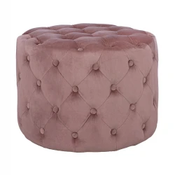 ΣΚΑΜΠΟ KASSIE  ΣΑΠΙΟ ΜΗΛΟ ΒΕΛΟΥΔΟ ΤΥΠΟΥ CHESTERFIELD HM8406.02 Φ60x43Υ εκ.