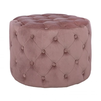 ΣΚΑΜΠΟ KASSIE  ΣΑΠΙΟ ΜΗΛΟ ΒΕΛΟΥΔΟ ΤΥΠΟΥ CHESTERFIELD HM8406.02 Φ60x43Υ εκ.