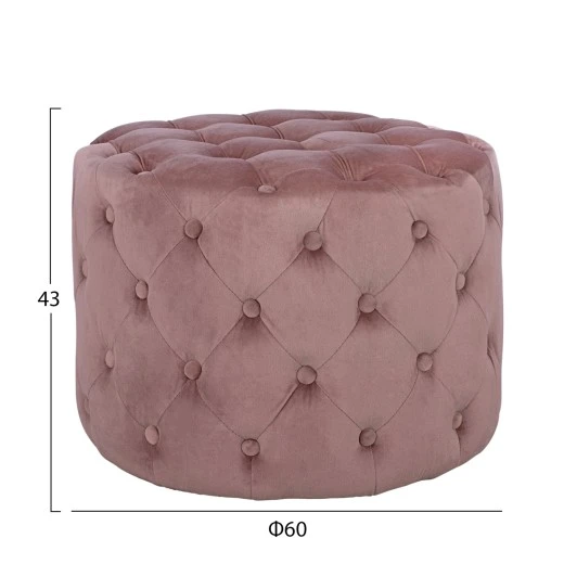 ΣΚΑΜΠΟ KASSIE  ΣΑΠΙΟ ΜΗΛΟ ΒΕΛΟΥΔΟ ΤΥΠΟΥ CHESTERFIELD HM8406.02 Φ60x43Υ εκ.