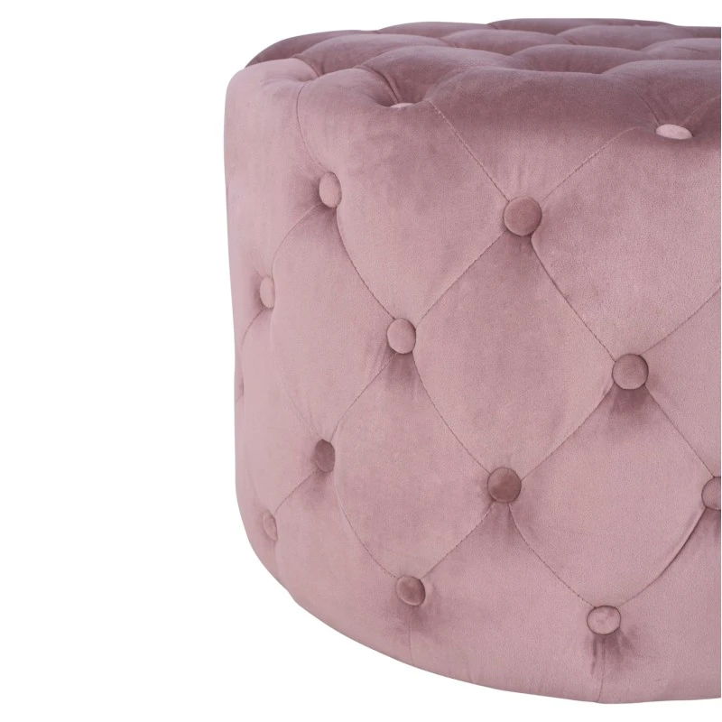 ΣΚΑΜΠΟ KASSIE  ΣΑΠΙΟ ΜΗΛΟ ΒΕΛΟΥΔΟ ΤΥΠΟΥ CHESTERFIELD HM8406.02 Φ60x43Υ εκ.