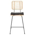 ΣΚΑΜΠΟ ΜΕΣ.ΥΨΟΥΣ ALLEGRA HM5644.11 ΜΕΤΑΛΛΟ&ΜΑΞΙΛΑΡΙ ΜΑΥΡΟ-WICKER ΜΠΕΖ 53x56x107Υεκ.