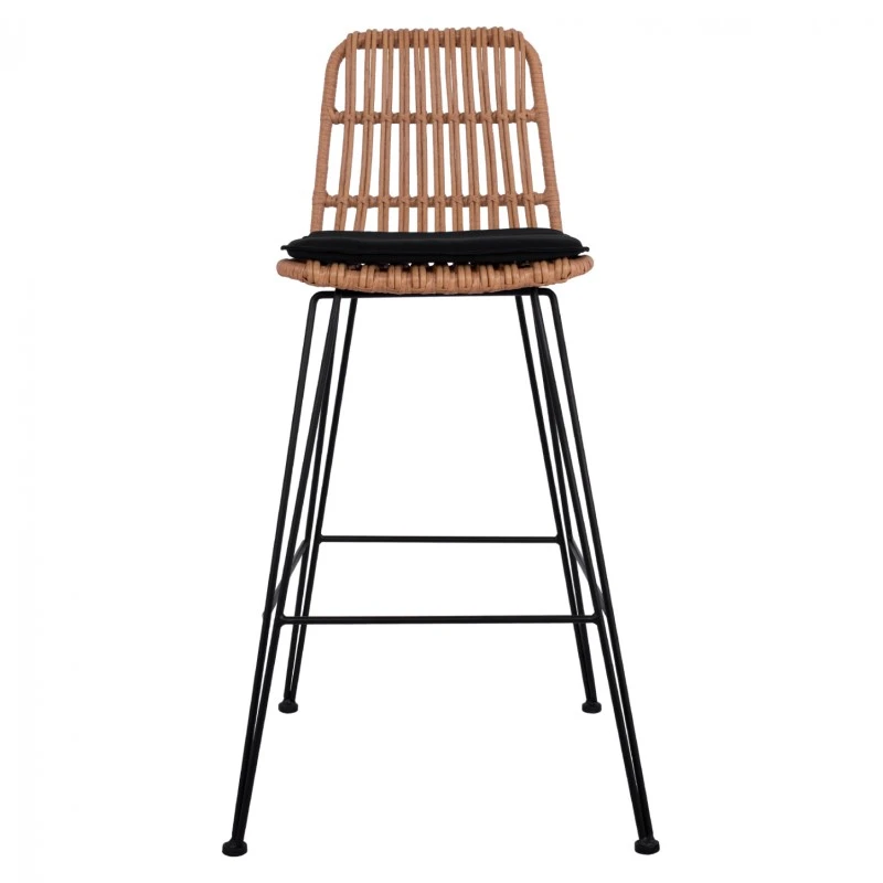 ΣΚΑΜΠΟ ΜΕΤΑΛΛΙΚΟ ΜΕ ΜΑΞΙΛΑΡΙ ALLEGRA HM5452 ΜΕ WICKER ΣΕ ΜΠΕΖ ΑΠΟΧΡΩΣΗ 56x60x109 εκ.