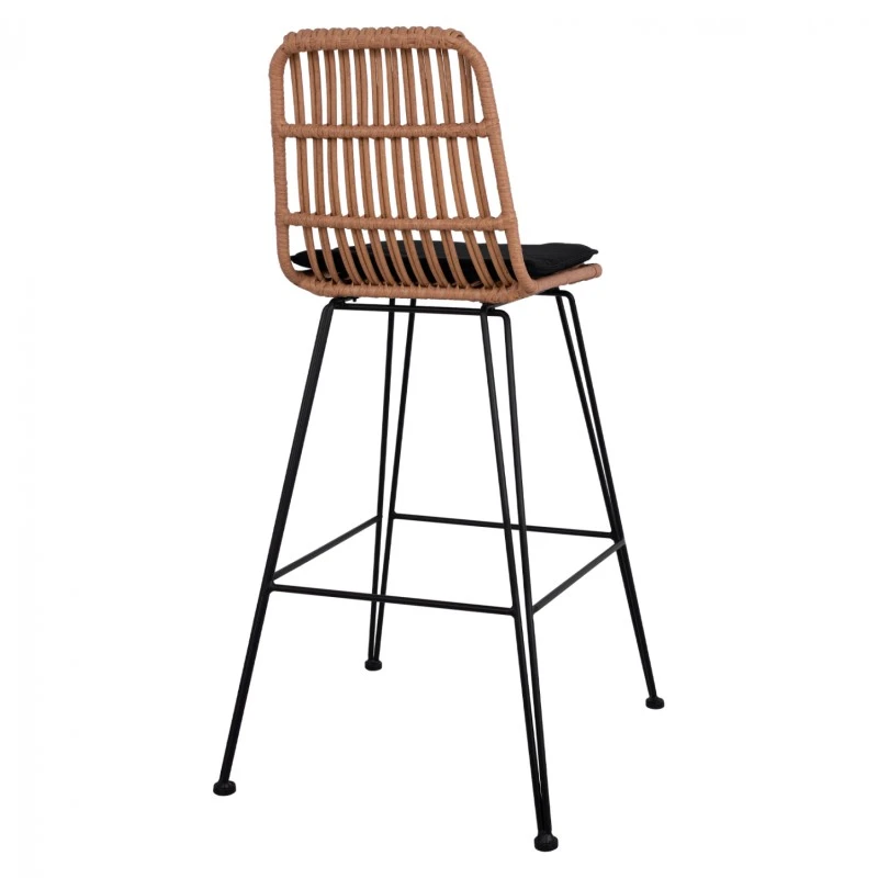 ΣΚΑΜΠΟ ΜΕΤΑΛΛΙΚΟ ΜΕ ΜΑΞΙΛΑΡΙ ALLEGRA HM5452 ΜΕ WICKER ΣΕ ΜΠΕΖ ΑΠΟΧΡΩΣΗ 56x60x109 εκ.