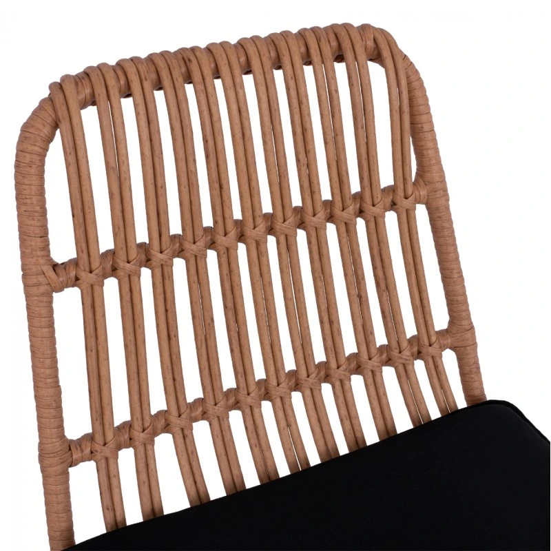 ΣΚΑΜΠΟ ΜΕΤΑΛΛΙΚΟ ΜΕ ΜΑΞΙΛΑΡΙ ALLEGRA HM5452 ΜΕ WICKER ΣΕ ΜΠΕΖ ΑΠΟΧΡΩΣΗ 56x60x109 εκ.