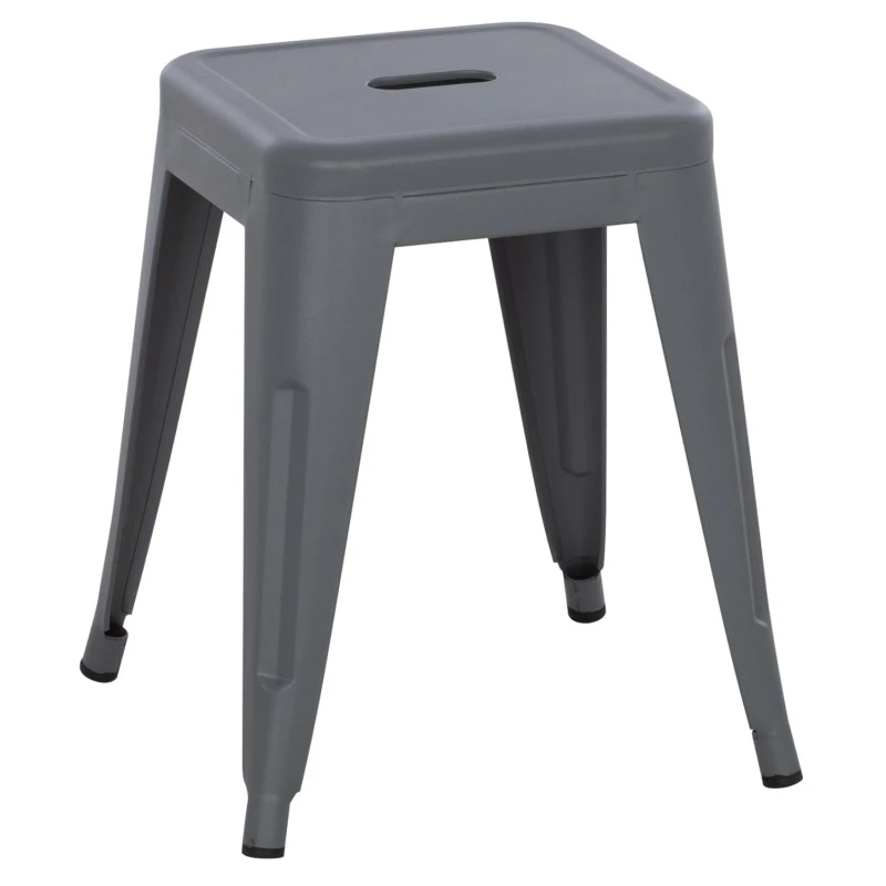 ΣΚΑΜΠΟ ΜΕΤΑΛΛΙΚΟ MELITA HM0096.50 ΣΕ ΓΚΡΙ ΜΑΤ ΧΡΩΜΑ 37x37x45Υεκ.