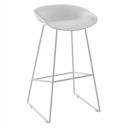 ΣΚΑΜΠΟ ΜΕΤΑΛΛΙΚΟ NAILA HM8450.01 ΜΕ ΚΑΘΙΣΜΑ PP ΛΕΥΚΟ 47x47x83 εκ.