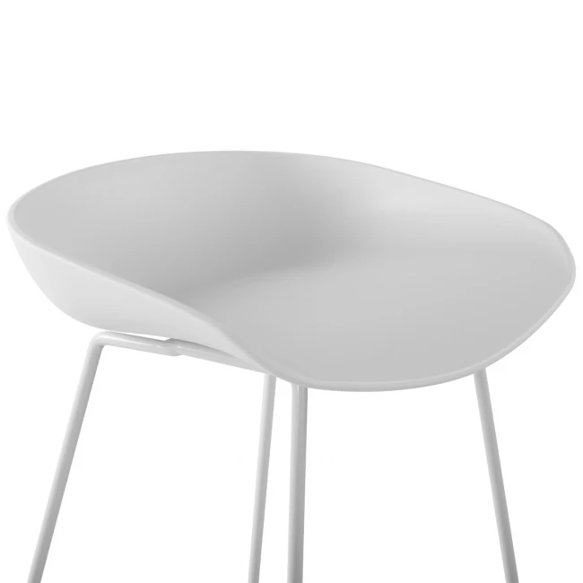 ΣΚΑΜΠΟ ΜΕΤΑΛΛΙΚΟ NAILA HM8450.01 ΜΕ ΚΑΘΙΣΜΑ PP ΛΕΥΚΟ 47x47x83 εκ.