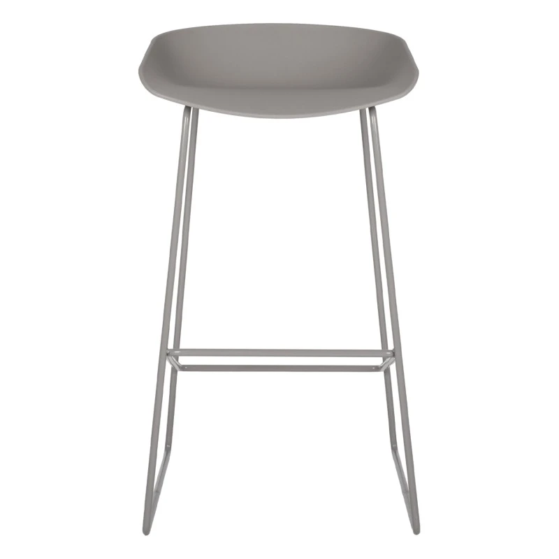 ΣΚΑΜΠΟ ΜΕΤΑΛΛΙΚΟ NAILA HM8450.10 ΜΕ ΚΑΘΙΣΜΑ PP ΓΚΡΙ 47x47x83 εκ.