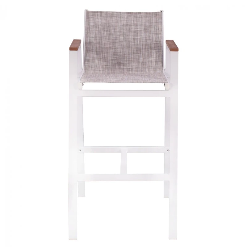 ΣΚΑΜΠΟ ΜΠΑΡ ΑΛΟΥΜΙΝΙΟΥ ΛΕΥΚΟ ΜΕ POLYWOOD 52 x 58 x 108 εκ. HM5790.01