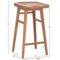 ΣΚΑΜΠΟ ΜΠΑΡ BOLMAR HM18108 ΞΥΛΟ ΤΕΑΚ ΣΕ ΦΥΣΙΚΟ 40.5x44x74Υεκ.