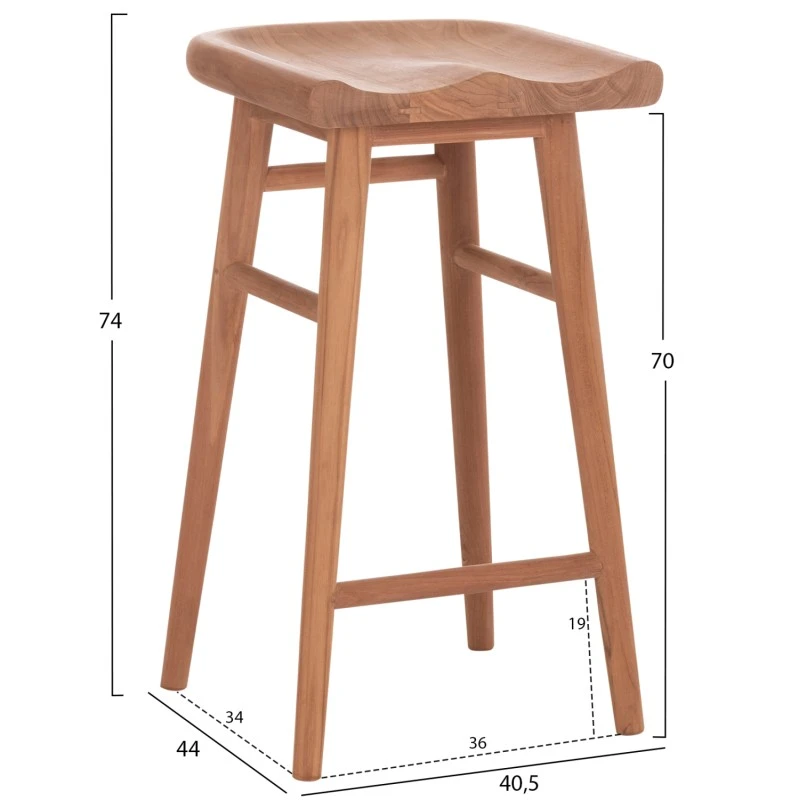 ΣΚΑΜΠΟ ΜΠΑΡ BOLMAR HM18108 ΞΥΛΟ ΤΕΑΚ ΣΕ ΦΥΣΙΚΟ 40.5x44x74Υεκ.