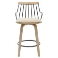 ΣΚΑΜΠΟ ΜΠΑΡ JUDI HM9985.01 WHITE WASH Κ.Π.-ΜΑΥΡΟ ΜΕΤΑΛΛΟ-ΜΠΕΖ ΥΦΑΣΜΑ 48x52x92Υεκ