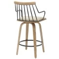 ΣΚΑΜΠΟ ΜΠΑΡ JUDI HM9985.01 WHITE WASH Κ.Π.-ΜΑΥΡΟ ΜΕΤΑΛΛΟ-ΜΠΕΖ ΥΦΑΣΜΑ 48x52x92Υεκ