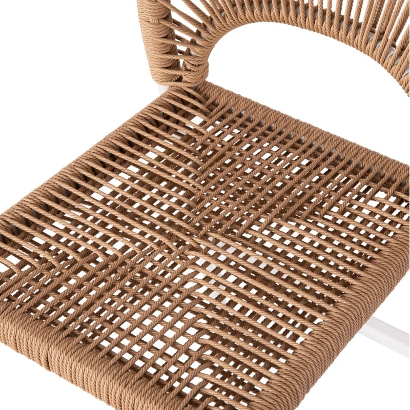 ΣΚΑΜΠΟ ΑΛΟΥΜΙΝΙΟΥ ΜΕ RATTAN ΜΕΣΑΙΟΥ ΥΨΟΥΣ ΛΕΥΚΟ HM5920.01 46x58x95Yεκ.