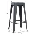 ΣΚΑΜΠΟ ΜΠΑΡ ΜΕΤΑΛΛΙΚΟ MELITA-PRO HM8642.50 ΣΕ ΓΚΡΙ 43x43x78Υεκ.
