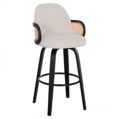 ΣΚΑΜΠΟ ΜΠΑΡ ΠΕΡΙΣΤΡΕΦΟΜΕΝΟ BECKER HM18251.02 PLYWOOD ΜΑΥΡΟ--ΕΚΡΟΥ ΥΦΑΣΜΑ 50x52x100Υ