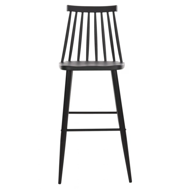 ΣΚΑΜΠΟ ΜΠΑΡ ΨΗΛΟ VANESSA HM8459.12 ΜΑΥΡΟ PP & ΜΑΥΡΑ ΜΕΤΑΛ.ΠΟΔΙΑ 47x48,5x107Υεκ.