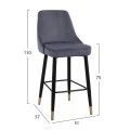 ΣΚΑΜΠΟ ΜΠΑΡ SERENITY HM8519.01 ΑΠΟ ΒΕΛΟΥΔΟ ΓΚΡΙ ΜΕ ΜΕΤΑΛΛΙΚΟ ΣΚΕΛΕΤΟ 51Χ57Χ110Υ εκ.