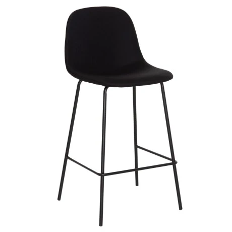ΣΚΑΜΠΟ ΜΠΑΡ VINCENT HM9298.24 ΜΕΣΑΙΟΥ ΥΨΟΥΣ-ΜΑΥΡΟ ΥΦΑΣΜΑ-ΜΕΤΑΛΛΙΚΑ ΠΟΔΙΑ 43x50x92,5Υεκ