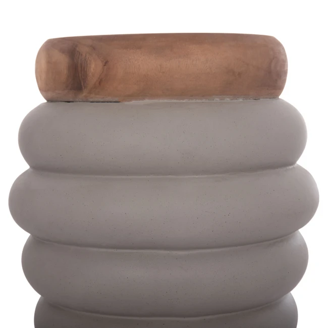 ΤΡΑΠΕΖΙ ΒΟΗΘΗΤΙΚΟ PUFFAT HM18172.03 FIBER CEMENT ΓΚΡΙ- ΞΥΛΟ TEAK TOP Φ45x46Υεκ.