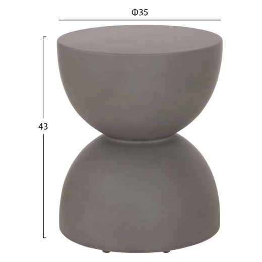 ΣΚΑΜΠΟ ΣΤΡΟΓΓΥΛΟ FIBER CEMENT ZINI HM6580.01 ΣΕ ΓΚΡΙ Φ36x45Υεκ