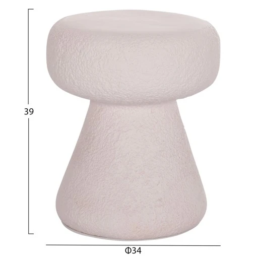 ΣΚΑΜΠΟ ΣΤΡΟΓΓΥΛΟ INTERON HM18171.02 FIBER CEMENT ΣΕ ΛΕΥΚΟ--Φ34x39Υεκ.