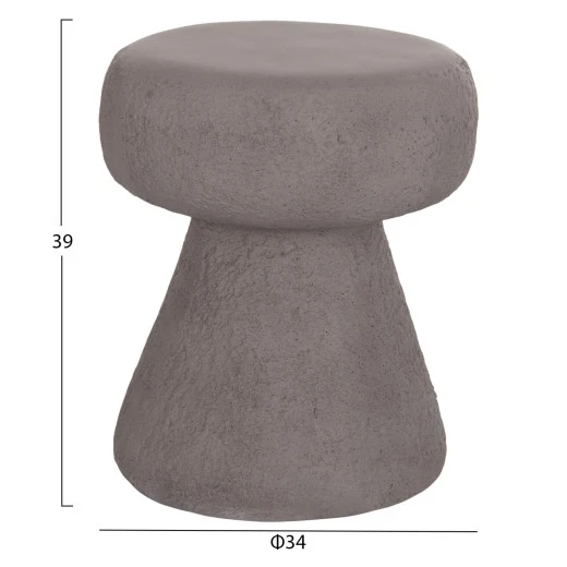 ΣΚΑΜΠΟ ΣΤΡΟΓΓΥΛΟ INTERON HM18171.03 FIBER CEMENT ΣΕ ΓΚΡΙ--Φ34x39Υεκ.