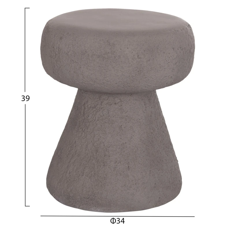 ΣΚΑΜΠΟ ΣΤΡΟΓΓΥΛΟ INTERON HM18171.03 FIBER CEMENT ΣΕ ΓΚΡΙ--Φ34x39Υεκ.