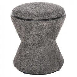 ΣΚΑΜΠΟ ΣΤΡΟΓΓΥΛΟ LINNER HM9604.01 ΜΠΟΥΚΛΕ ΥΦΑΣΜΑ ΓΚΡΙ-ΜΑΥΡΗ ΛΕΠΤΟΜΕΡΕΙΑ Φ38x44Υεκ.