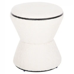 ΣΚΑΜΠΟ ΣΤΡΟΓΓΥΛΟ LINNER HM9604.06 ΜΠΟΥΚΛΕ ΥΦΑΣΜΑ ΕΚΡΟΥ-ΜΑΥΡΗ ΛΕΠΤΟΜΕΡΕΙΑ Φ38x44 εκ.