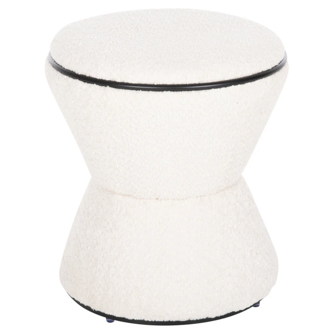 ΣΚΑΜΠΟ ΣΤΡΟΓΓΥΛΟ LINNER HM9604.06 ΜΠΟΥΚΛΕ ΥΦΑΣΜΑ ΕΚΡΟΥ-ΜΑΥΡΗ ΛΕΠΤΟΜΕΡΕΙΑ Φ38x44 εκ.